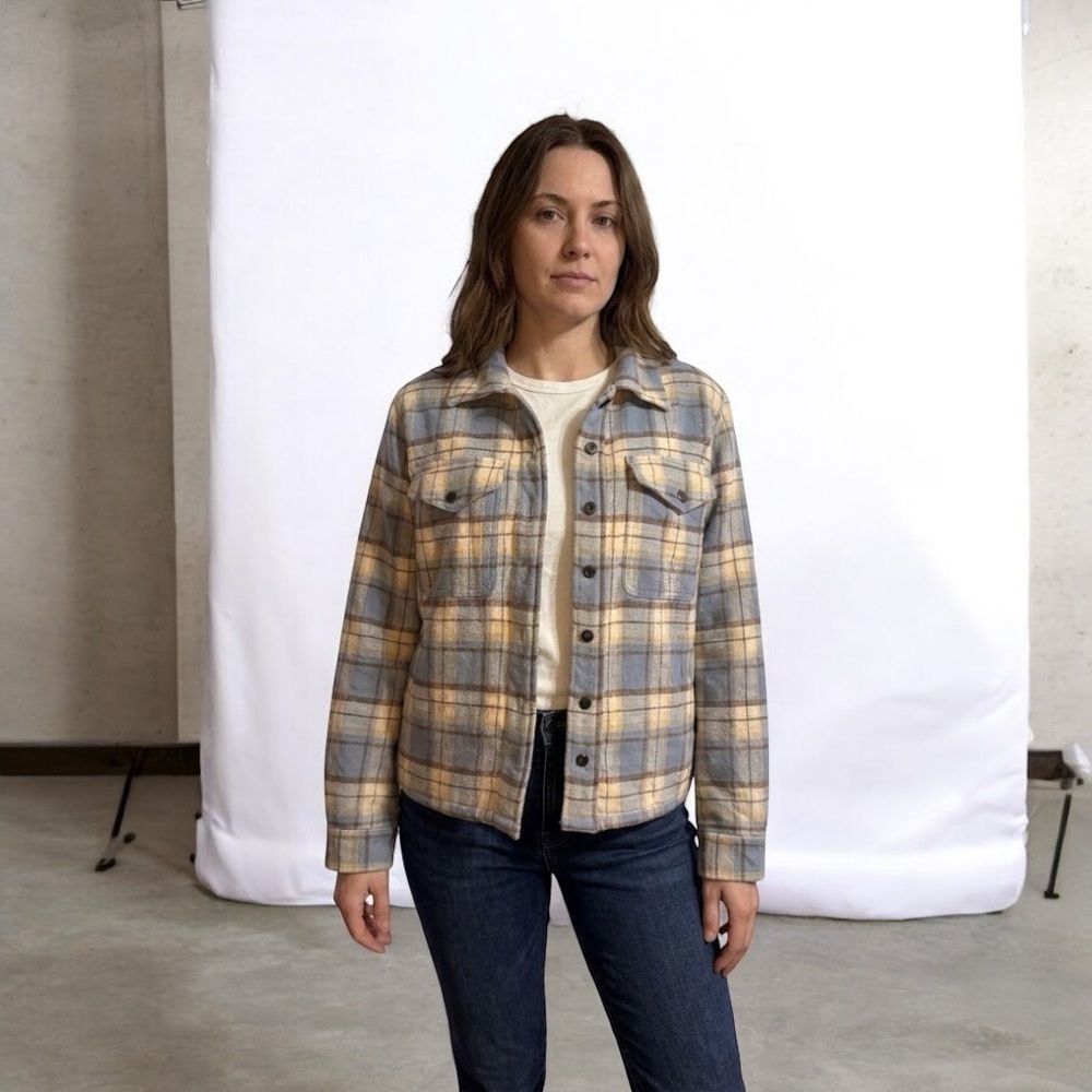 Lucky Brand Plaid Utility Jacket - Gray and tan size S women's